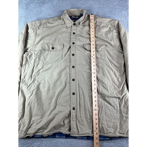 World Island Shirt Shacket Mens 2XLT Flannel Lined Brown Button Down Warm - Picture 9 of 12